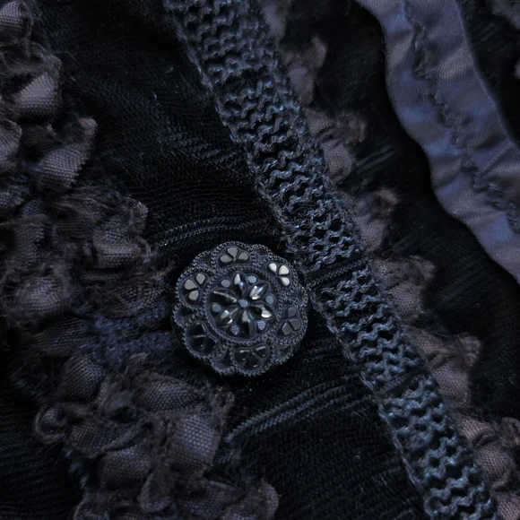 Vintage Betsey Johnson Penny Lane 90s Y2K Lace Velvet Puff Sleeve Duster Coat - Picture 6 of 12